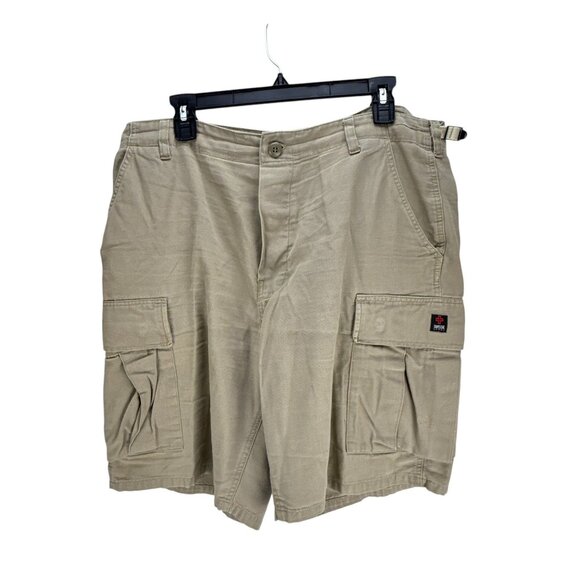 Suisse Sport Mens Cargo Shorts Khaki Cotton Utility Pockets Size Medium Casual - Picture 2 of 8